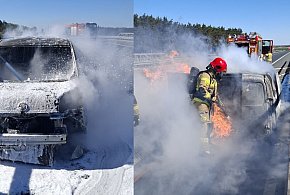 Na ekspresówce doszczętnie spaliło się auto (zdjęcia)