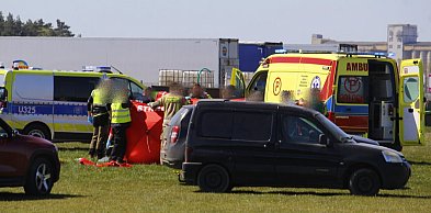 Tragiczny wypadek na lotnisku w Lesznie (zdjęcia)