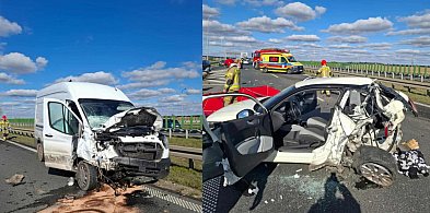 Zderzenie dwóch aut na ekspresówce. Kierowca audi… cofał (zdjęcia)-79395