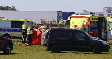 Tragiczny wypadek na lotnisku w Lesznie (zdjęcia)