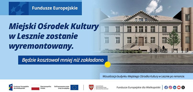 Miejski Ośrodek Kultury w Lesznie zostanie wyremontowany