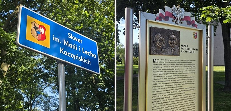 Skwer im. Marii i Lecha Kaczyńskich. W końcu został oznaczony (zdjęcia)