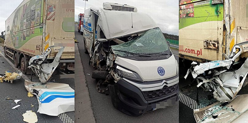 Na ekspresówce transport medyczny wjechał w ciężarówkę (zdjęcia) - 79362