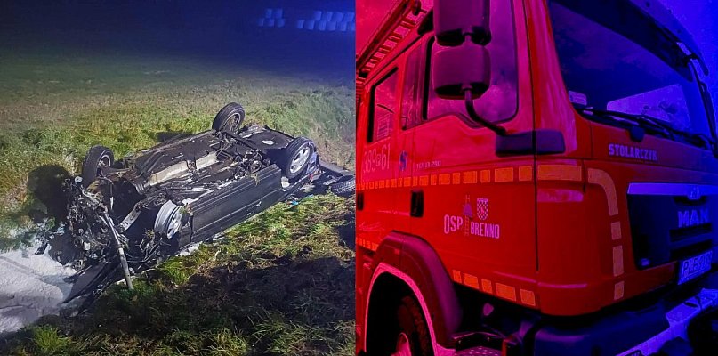 Nocne dachowanie opla. Kierowca i pasażerowie pod wpływem alkoholu (zdjęcia) - 80126