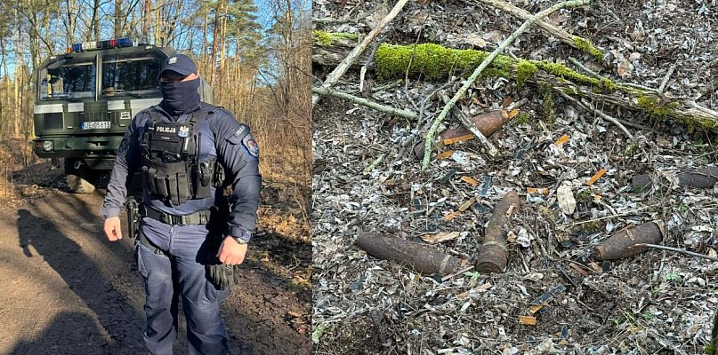 Długo pilnowali niebezpiecznego znaleziska w lesie (zdjęcia)