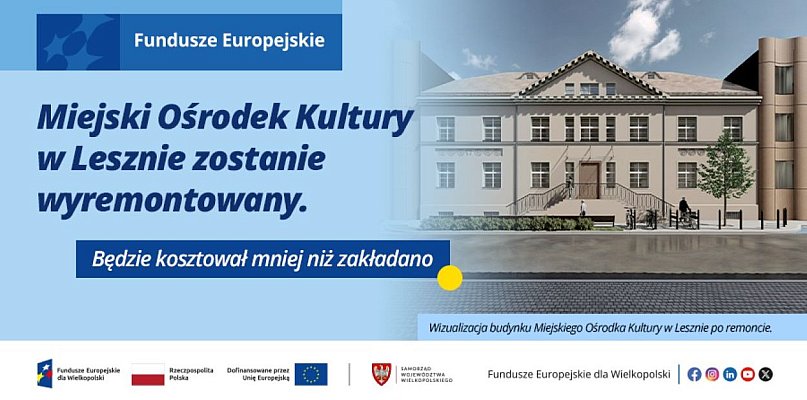 Miejski Ośrodek Kultury w Lesznie zostanie wyremontowany