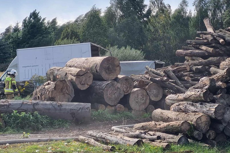 Paliła się suszarnia drewna