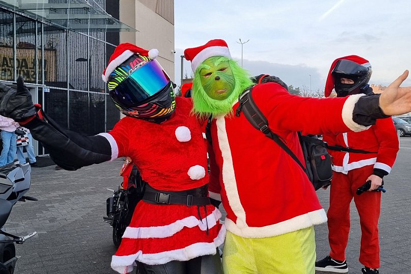 Mikołaje na motocyklach w Lesznie