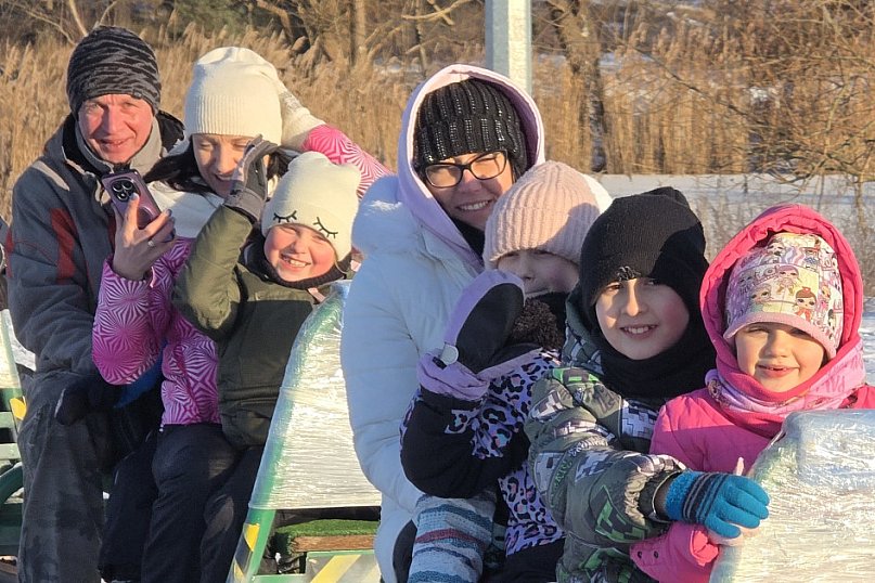 Kulig nad zbiornikiem w Zaborowie