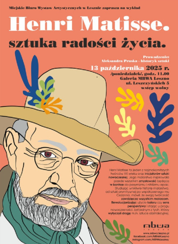 „Henri Matisse – sztuka radości życia” / wykład w MBWA Leszno