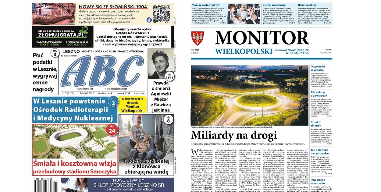 Dwie gazety w jednej. O nowym ośrodku medycznym w Lesznie i nowych drogach
